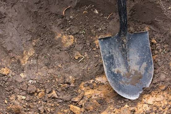 shovel in dirt